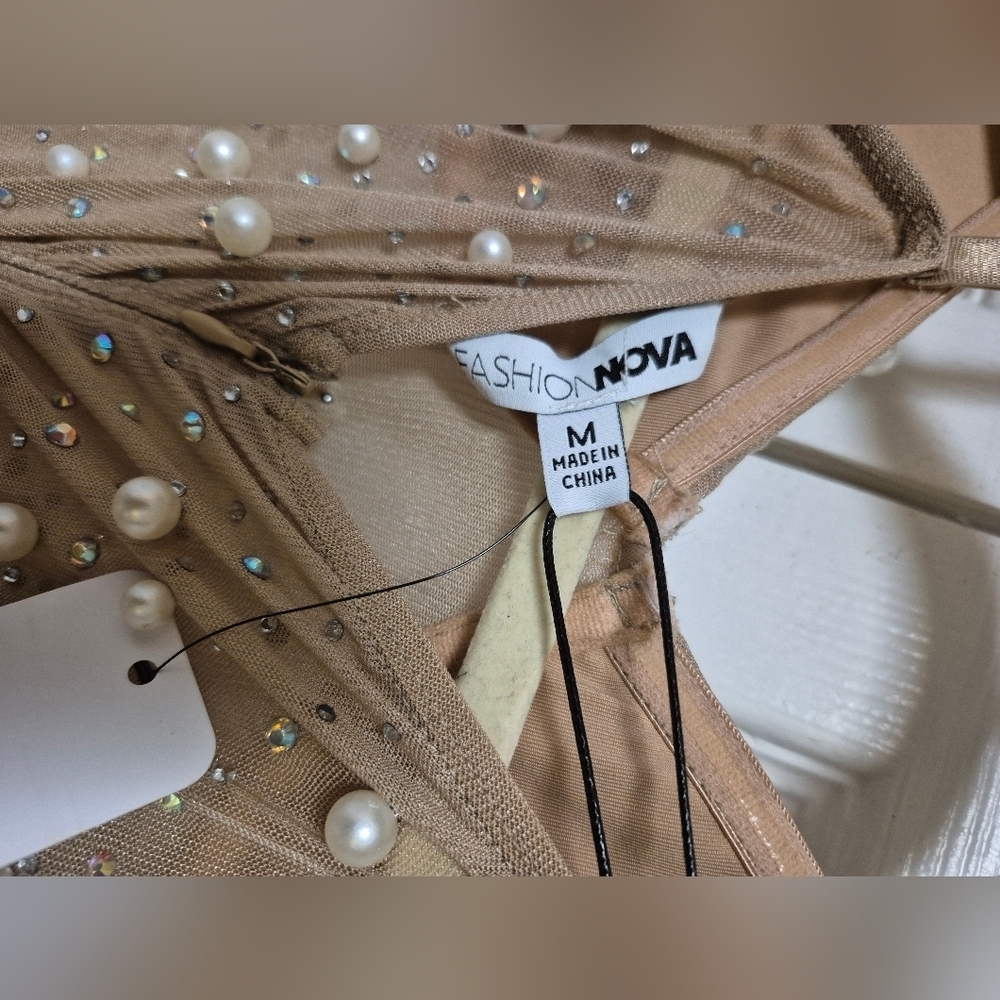 Fashion NovaFashion Nova Party Like It's My Birthday Embellished Jumpsuit Nude - Picture 7 of 9